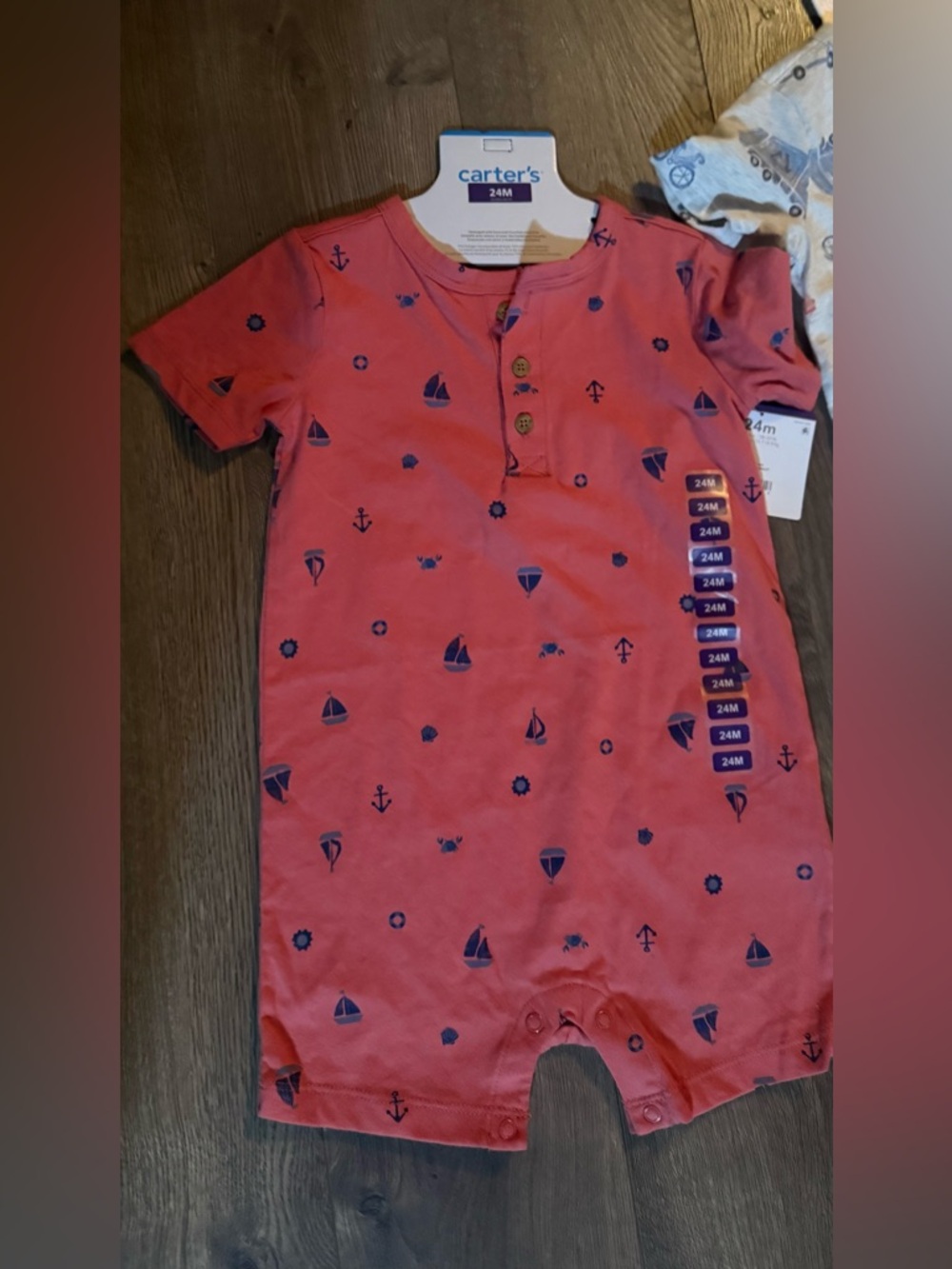 Boys. Carter's. Short Sleeve Rompers. 3 of them. - Picture 2 of 7